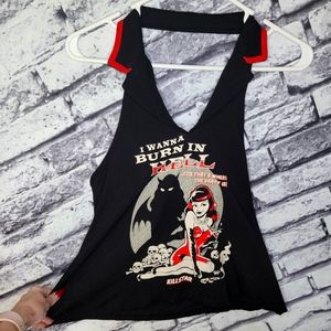 Killstar 'She Devil' Black & Red Halter Top - XS